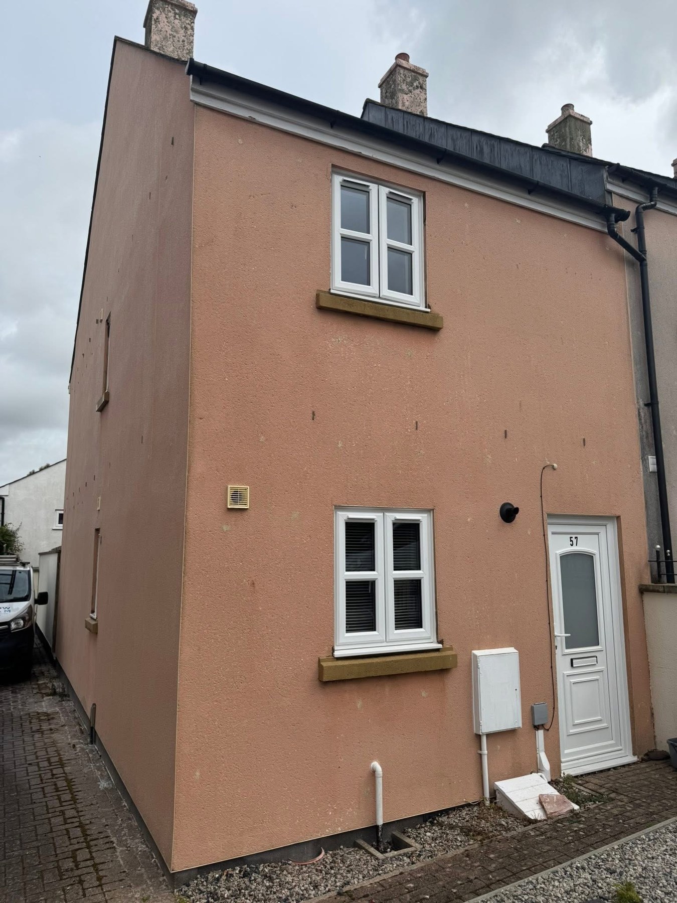 Exterior render after cleaning